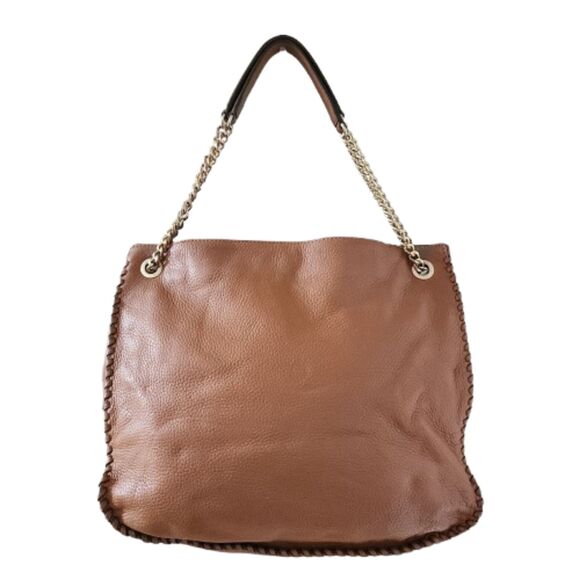 MICHAEL KORS Whipped Chelsea Leather Shoulder Bag Purse Handbag Acorn - Picture 3 of 10